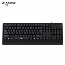 爱国者（aigo） K100黑色 键盘 有线键盘 办公键盘 104键键盘 防溅水 笔记本外接台式机键盘 黑色